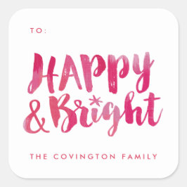 Happy and Bright Gift Tag Sticker