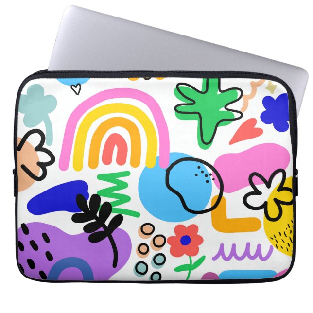 Happy and colorful abstract designs laptopschutzhülle (Vorderseite)