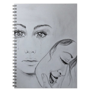 Happy and Sad Mask Notebook-Malerei Notizblock