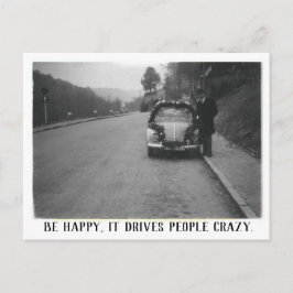 Happy and Vintag Automobile Postkarte