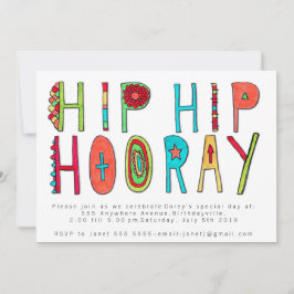 Happy Angesagt Angesagt Hooray Geburtstagsparty Ei Einladung
