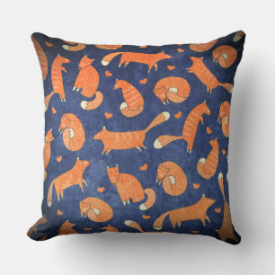 Happy-animal-fox-Muster Kissen