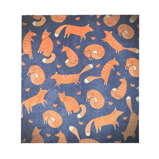 Happy-animal-fox-Muster Notizblock (Vorderseite)