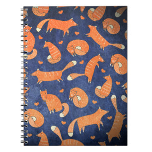 Happy-animal-fox-Muster Notizblock