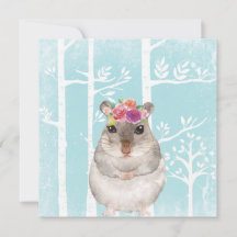 Happy Animal mit Blume in Blue Forest Hamster