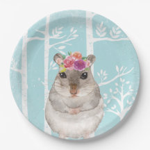 Happy Animal mit Blume in Blue Forest Hamster