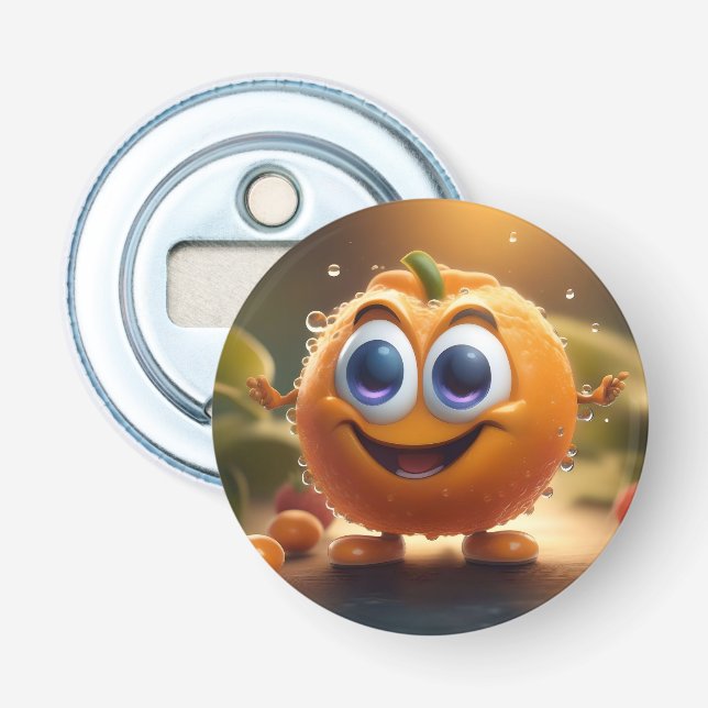 Happy Animated 3d Orange, Flaschenöffner (Vorderseite)