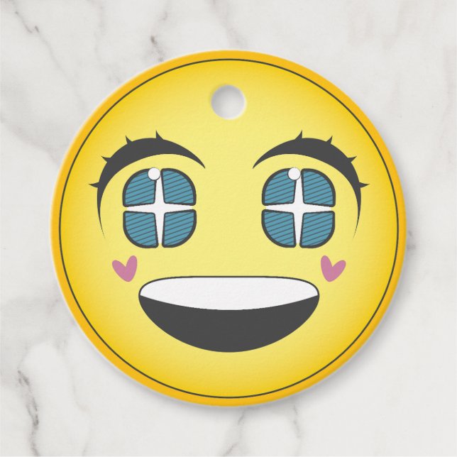 Happy Animes Gesicht Geschenkanhänger (Vorderseite)