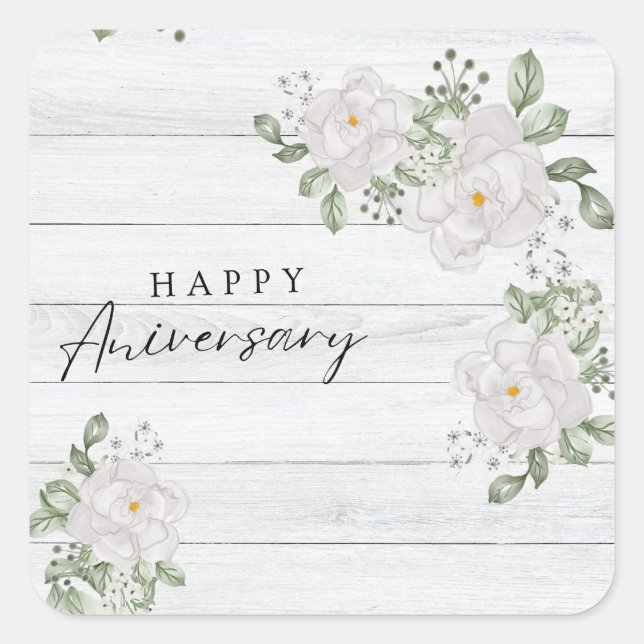 HAPPY ANIVERSARY QUADRATISCHER AUFKLEBER (Vorderseite)