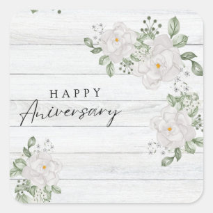 HAPPY ANIVERSARY QUADRATISCHER AUFKLEBER