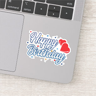 Happy anniversaire amour coeurs autocollant