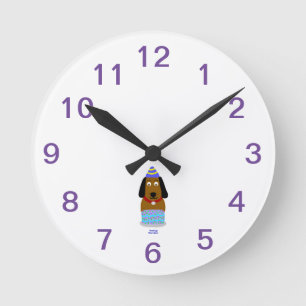 Happy Anniversaire Pup Acrylique Horloge murale