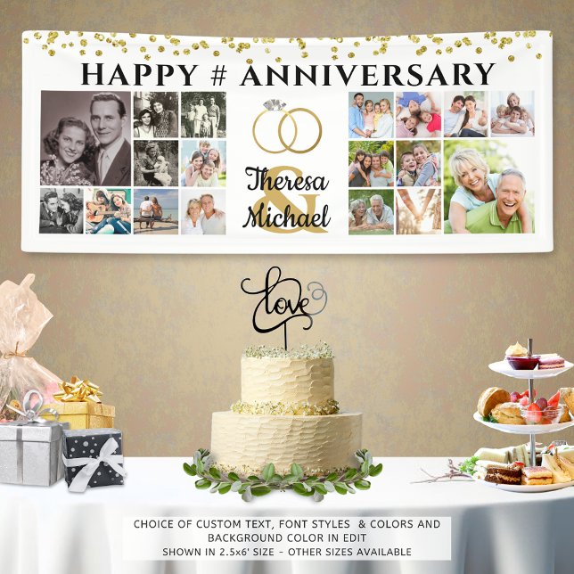 Happy Anniversary 18 Foto Collage Custom Banner (Von Creator hochgeladen)