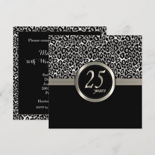 Happy Anniversary 25 Jahre Einladung (Vorne/Hinten)
