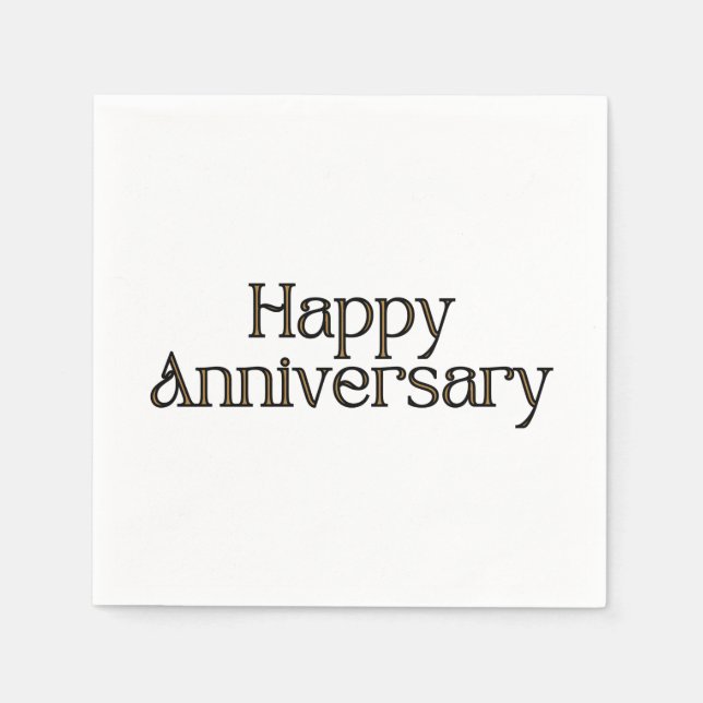 Happy Anniversary 3 Ply Napkins Serviette (Vorderseite)