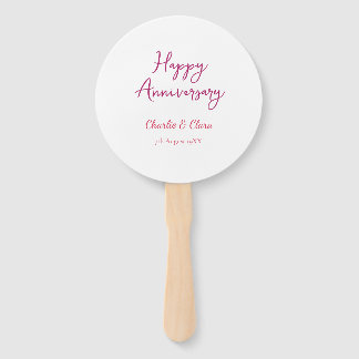  Happy anniversary add name pink bold name date si Fächer