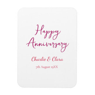  Happy anniversary add name pink bold name date si Magnet
