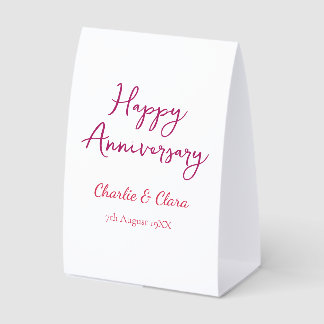  Happy anniversary add name pink bold name date si Tischaufsteller
