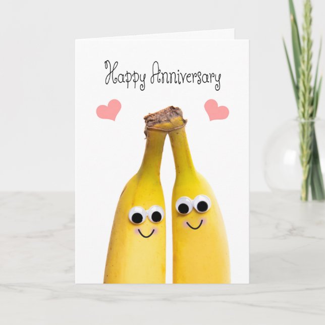 Happy Anniversary Bananas Spaß Feiertagskarte (Vorderseite)