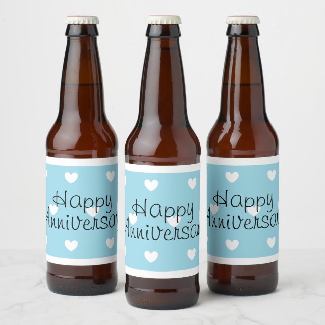 Happy Anniversary Bieretiketten von dalDesignNZ Bierflaschenetikett (Flaschen)