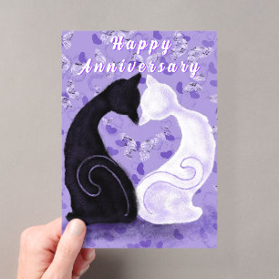 Happy Anniversary Card Couple Cat Liebe Herz Acryleinladungen
