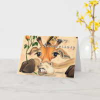 Happy Anniversary Card Romantische Giraffe Liebe