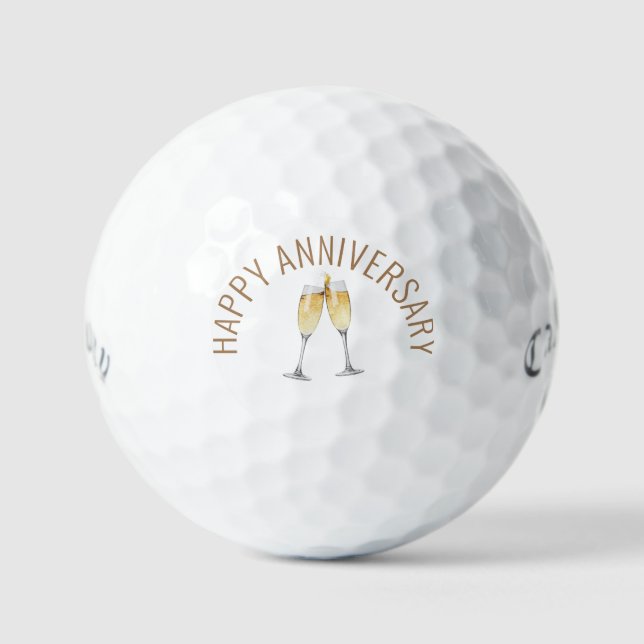 Happy Anniversary Champagne Toast Callaway Golfball (Vorderseite)