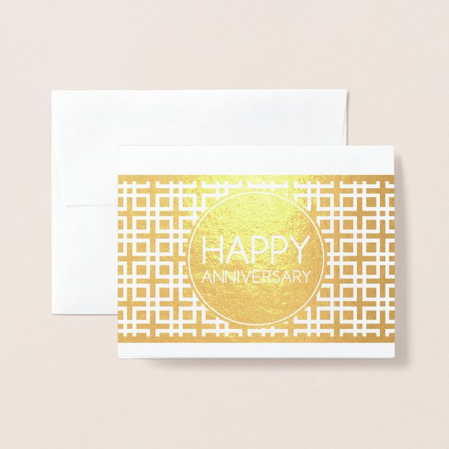 Happy Anniversary CinderStripe Folienkarte (Vorderseite mit Umschlag)