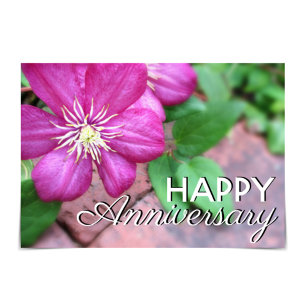 "Happy Anniversary" Clemation Path Card Karte