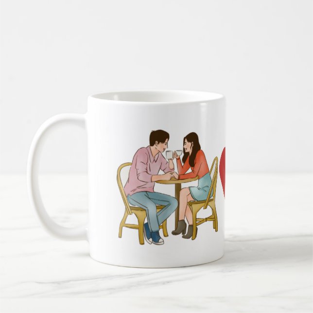 "Happy Anniversary" Couple Foto niedlich Kaffeetasse (Links)