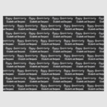 Happy Anniversary Couple's Names Black and White