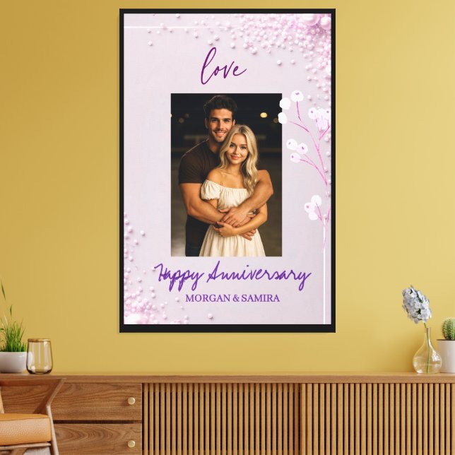 Happy Anniversary Custom Leinwanddruck (Insitu (Wohnzimmer))
