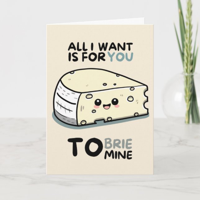 Happy Anniversary Cute Funny Simple Brie Card Karte (Vorderseite)
