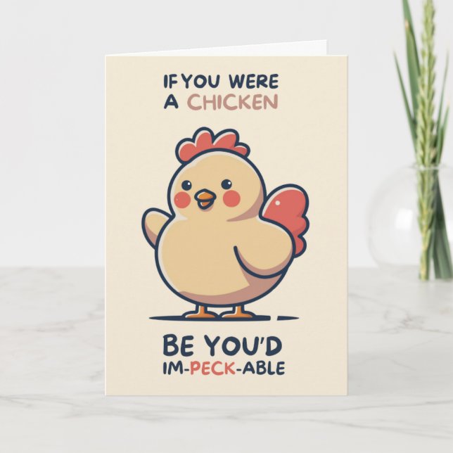 Happy Anniversary Cute Funny Simple Chicken Card Karte (Vorderseite)