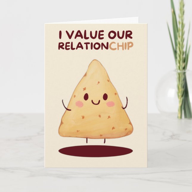 Happy Anniversary Cute Funny Simple Chip Card Karte (Vorderseite)