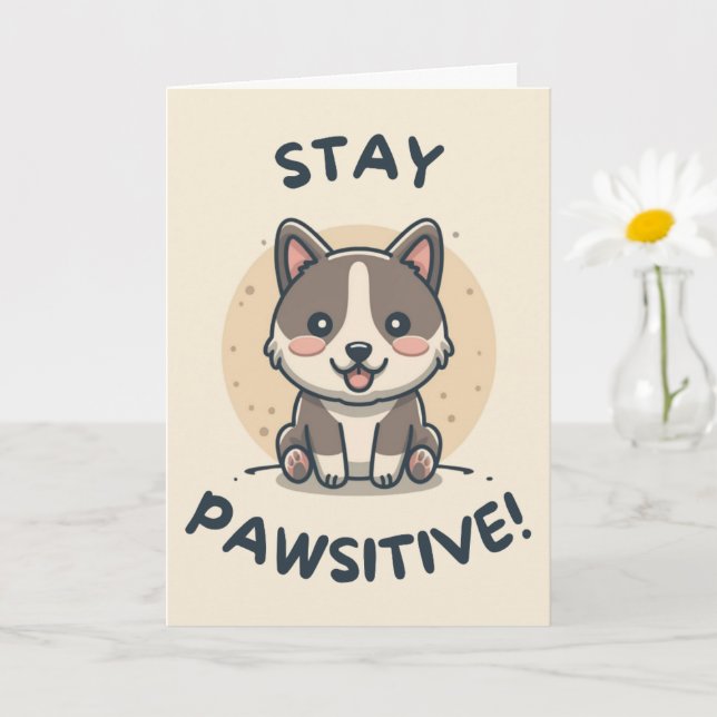 Happy Anniversary Cute Funny Simple Dog Card  Karte (Kleine Pflanze)
