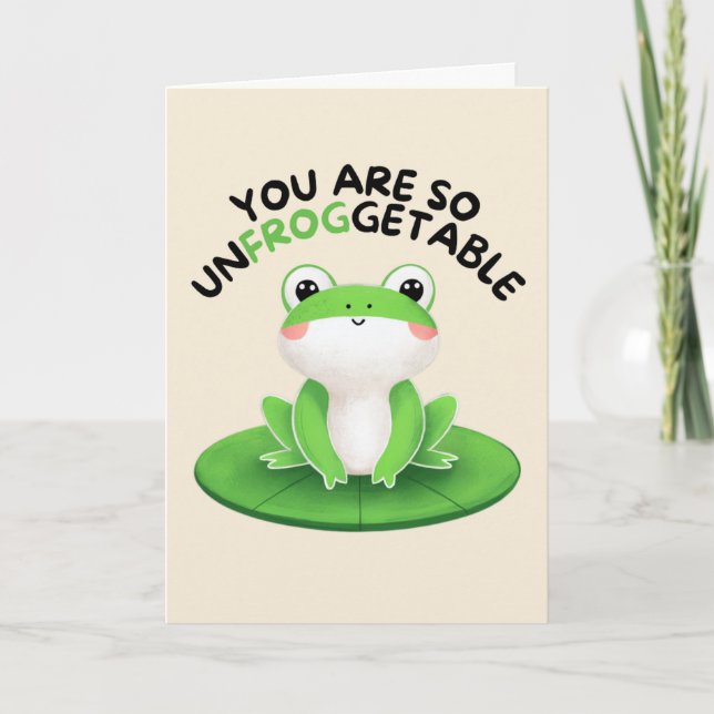 Happy Anniversary Cute Funny Simple Frog Card Karte (Vorderseite)