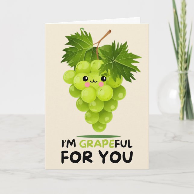 Happy Anniversary Cute Funny Simple Grape Card Karte (Vorderseite)