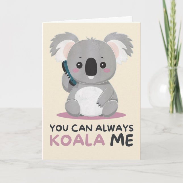 Happy Anniversary Cute Funny Simple Koala Card Karte (Vorderseite)