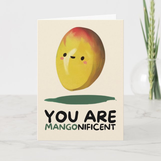 Happy Anniversary Cute Funny Simple Mango Card Karte (Vorderseite)