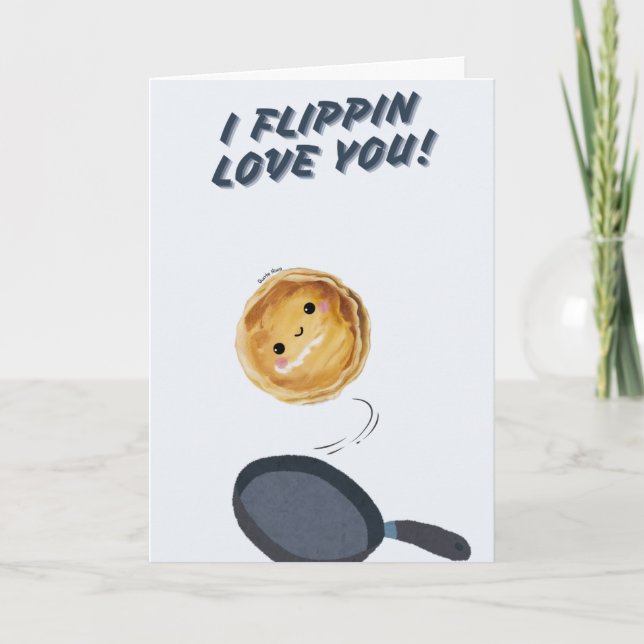 Happy Anniversary Cute Funny Simple Pancake Card Karte (Vorderseite)
