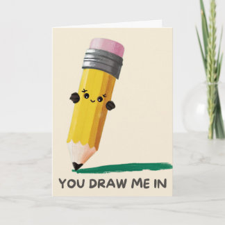 Happy Anniversary Cute Funny Simple Pencil Card Karte
