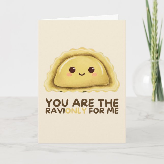 Happy Anniversary Cute Funny Simple Ravioli Card Karte (Vorderseite)