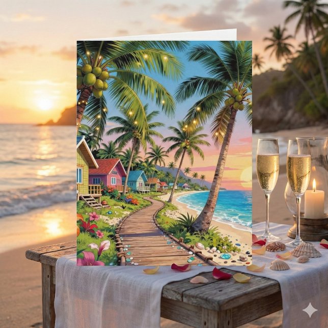 Happy Anniversary Day | Romantic Poem Coastal  Karte (Von Creator hochgeladen)