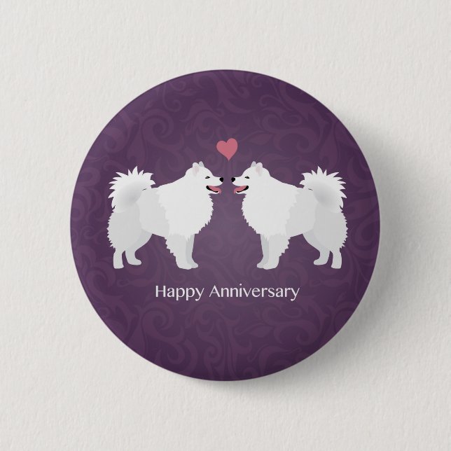 Happy Anniversary Design des amerikanischen Eskimo Button (Vorderseite)