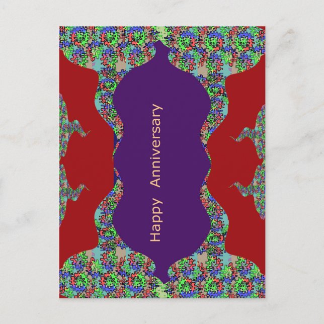 Happy Anniversary - Emotionale Touch Orientalische Postkarte (Vorderseite)