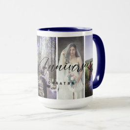 Happy Anniversary Foto Collage Tasse Vertikales Fo