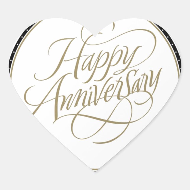HAPPY ANNIVERSARY GIFTS Herz-Aufkleber (Vorderseite)