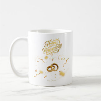 Happy Anniversary Gold Ring Tasse | Kay Clover™