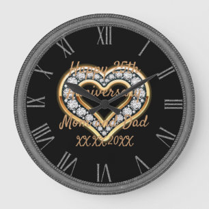 Happy Anniversary Große Wanduhr